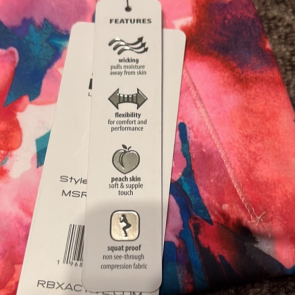 RBX Ankle length XS floral leggings with pockets - Picture 5 of 9